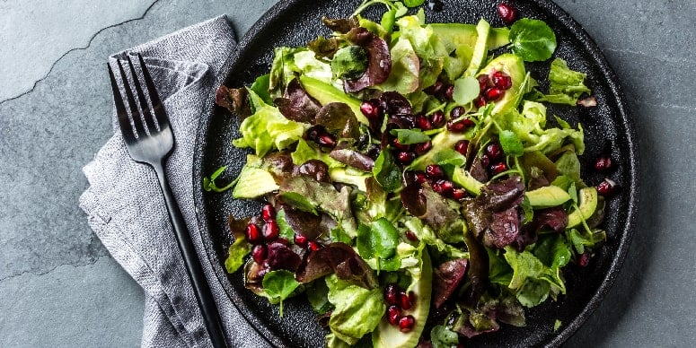 Graham Elliot's Shaved Broccoli Salad with Pomegranate Seeds and Grated Parmesan