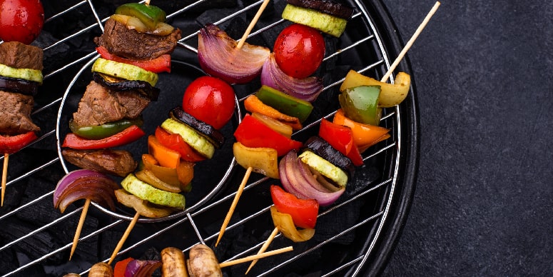 Grilled Pesto Chicken and Tomato Kebabs