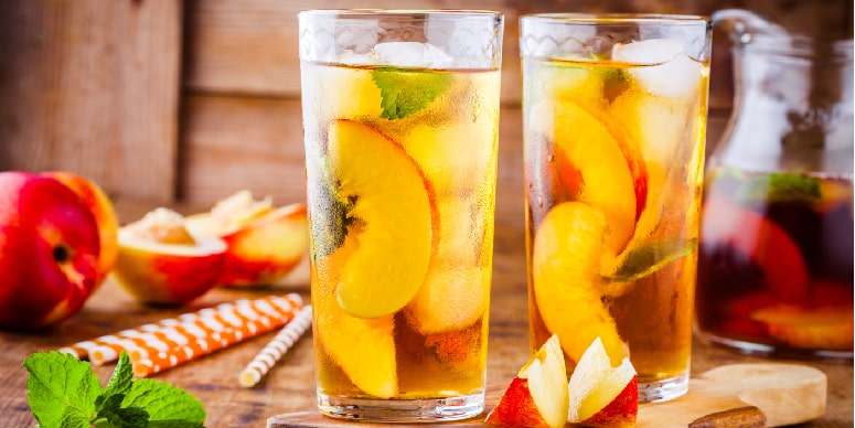 Peach and Mint Iced Tea