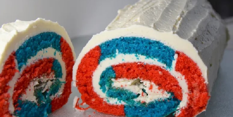 Red, White, and Blue Cake Roll