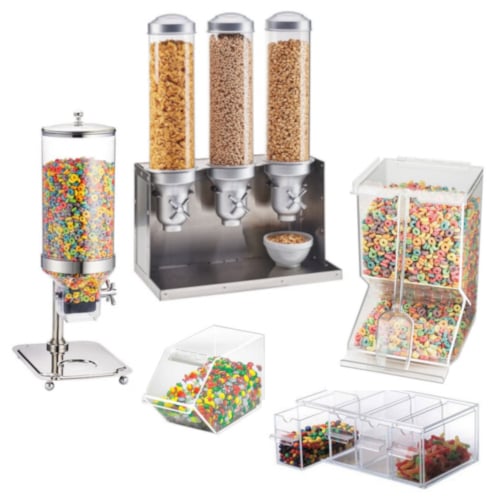 6 PACK Ice Cream Topping Candy Clear Stackable Dispenser Soft Serve Machine