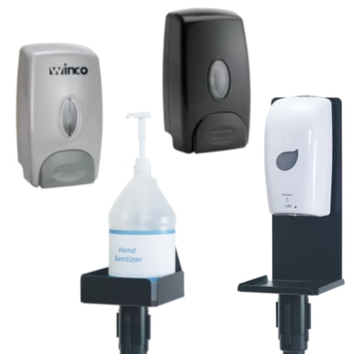 Winco Soap Dispensers and Sanitizer Dispensers and Accessories