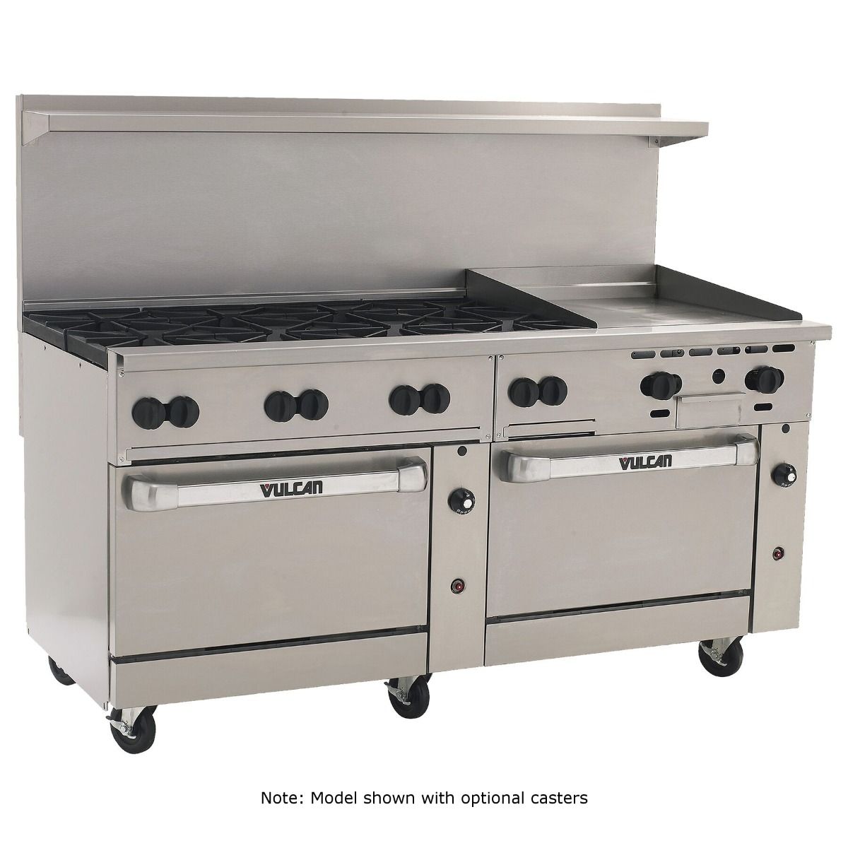 Vulcan 72ss 8b24gt Endurance 8 Burner 72 Liquid Propane Thermostatic Range With 24 Griddle And 2 Standard Ovens 350 000 Btu